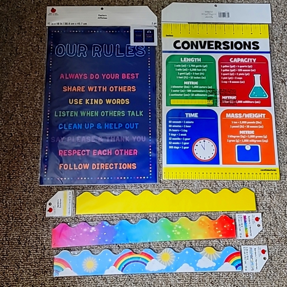 x 4 posters x 3 packs of banners all educational school quality